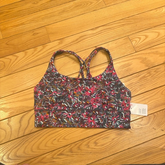 Lululemon Energy Longline Bra Size 8 New With Tags in Floral Electric Multi - Picture 3 of 8